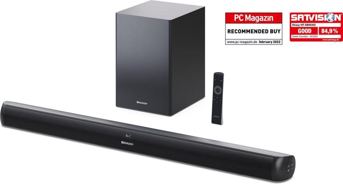 Sharp HT-SBW202 2.1 Soundbar met draadloze subwoofer - Bluetooth - 200W