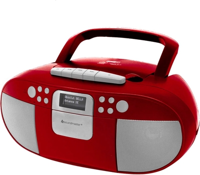 Soundmaster SCD7800RO - Boombox met DAB+/FM-radio, CD, MP3, USB en cassettespeler, rood