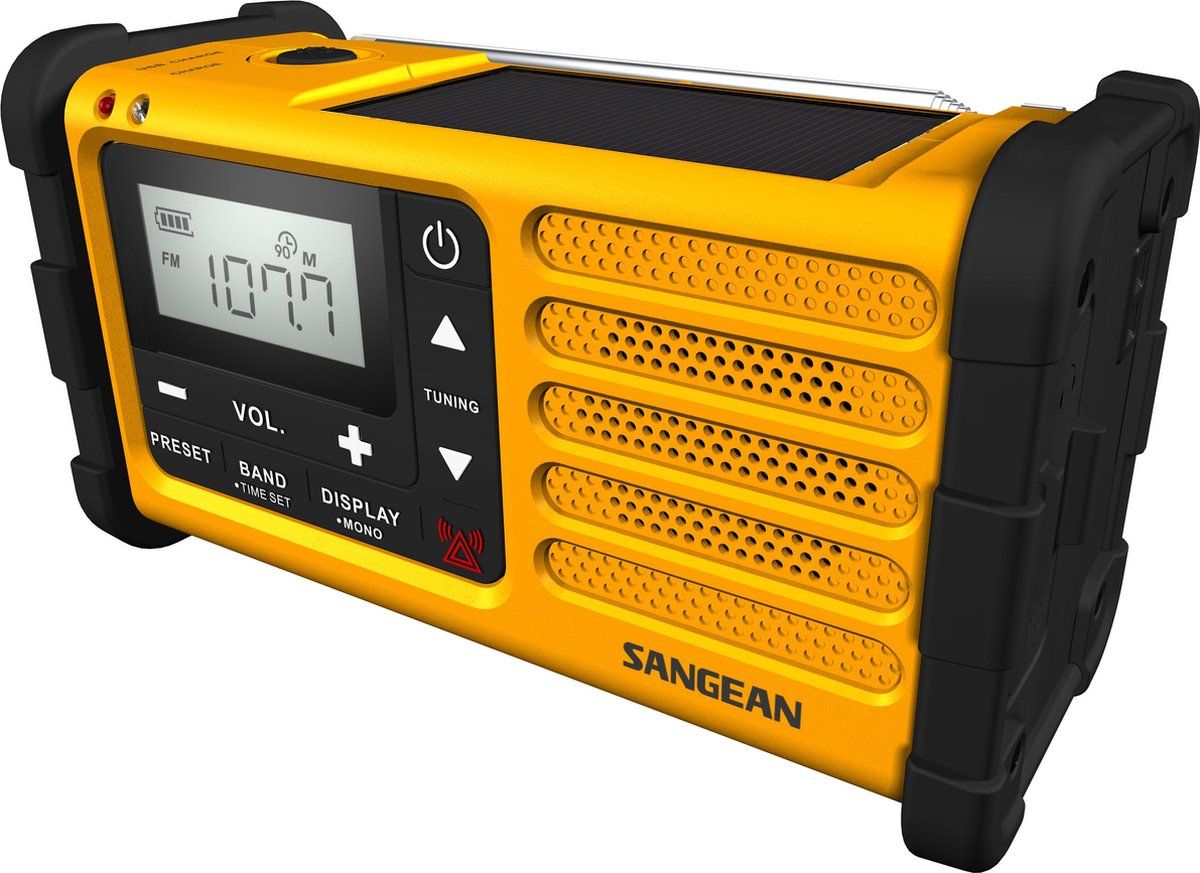 Sangean Survivor M8 - MMR-88 - Noodradio, AM/FM, zonnepaneel - Geel