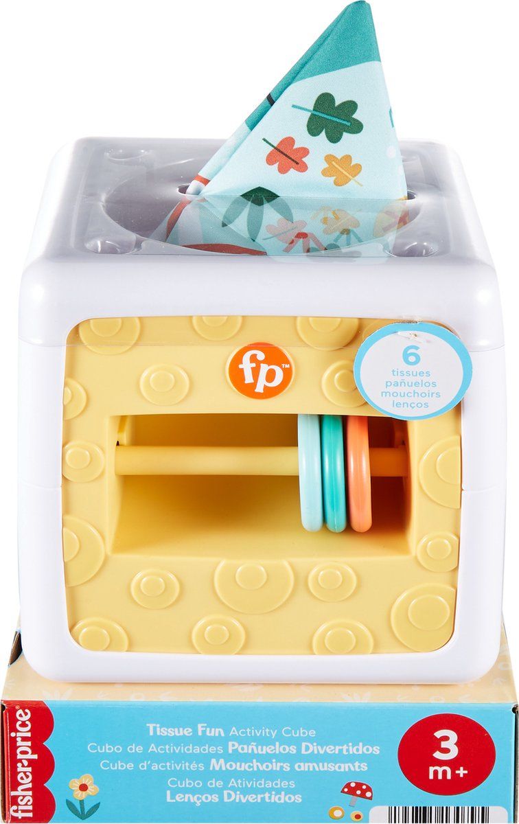 Fisher-Price Paradise 2 in 1 baby Speel activiteiten kubus - Tissue box