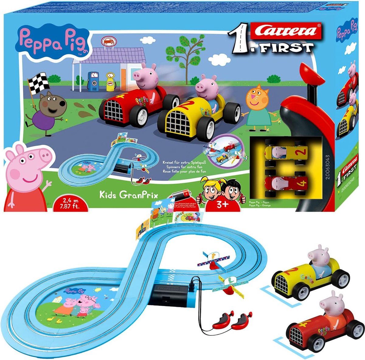 Carrera FIRST Peppa Pig - Kids GranPrix - Peppa Pig vs. George - Racebaan 2,4m Racebaan