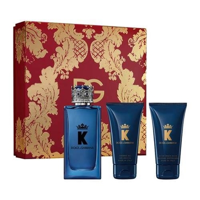 Dolce & Gabbana K For Men Set 3.3oz EDP with 1.7oz After Shave Balm and 1.7oz Shower Gel