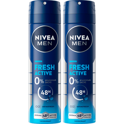 NIVEA MEN Fresh Active Deodorant Spray Duopack 2X 150 ML