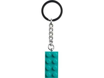 LEGO Licht blauwgroene 2x4 sleutelhanger