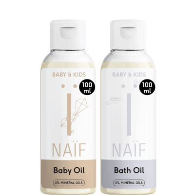 Naïf Voordeelset Badolie & Babyolie voor Baby & Kids 100ml