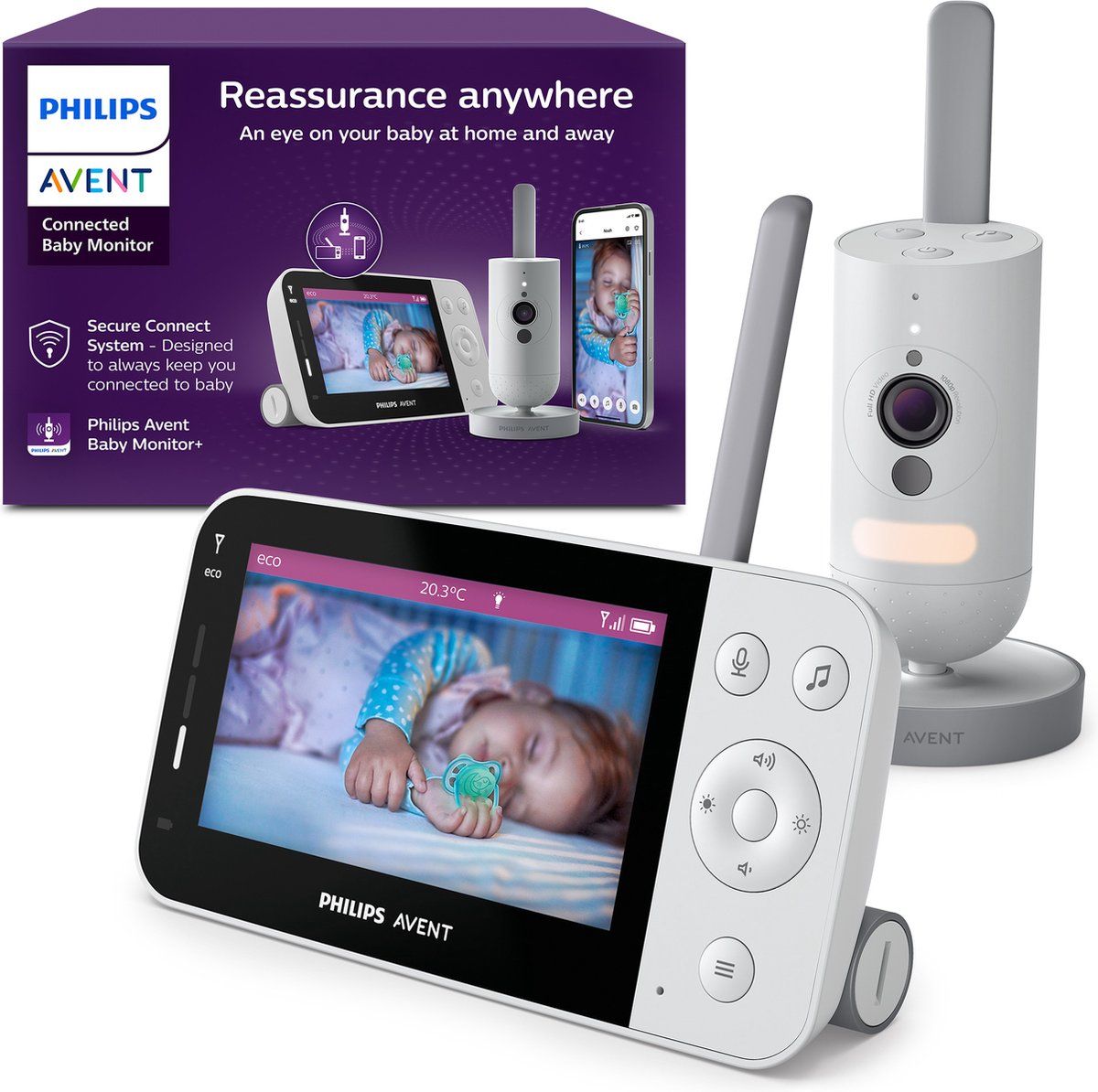 Philips Avent Connected Beeldbabyfoon - Babyfoon met camera en app SCD951/26