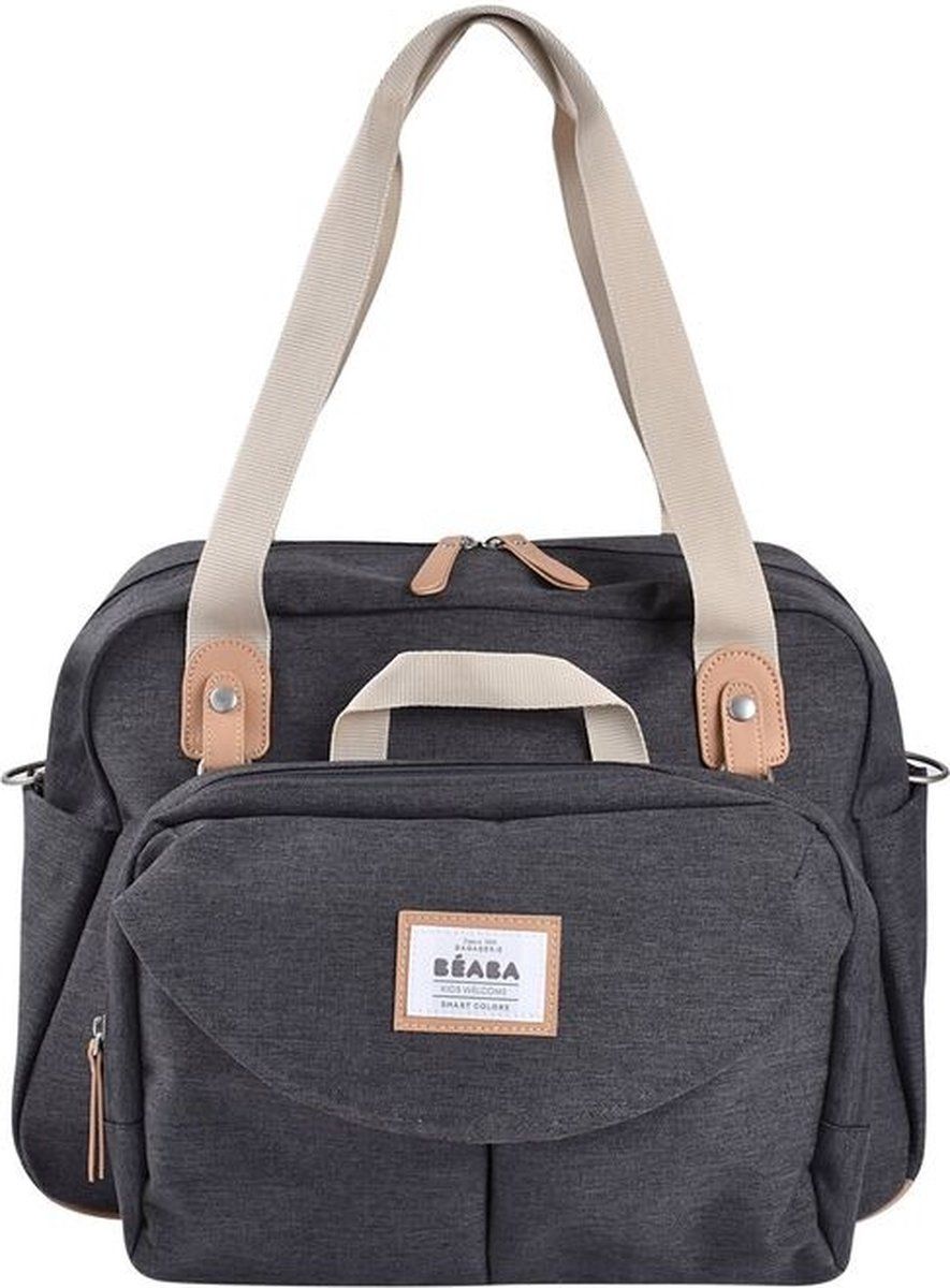 Béaba Geneva II Luiertas - Verzorgingstas - 23L - Inclusief Verschoonmat & Koelvak - Grijs - Dark Heather Grey