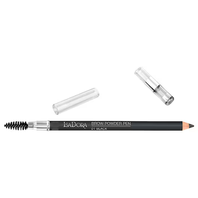 IsaDora Brow Pencil - Brow Powder in Pencil Form - Dense & Defined Eyebrows - Long-lasting Result - With Eyebrow Brush - Brow Pencil Hair Drawing - Black