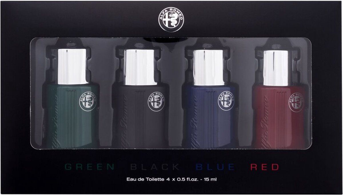 Alfa Romeo EDT set - 15 ml Green - 15ml - Black - 15ml Blue - 15ml Red