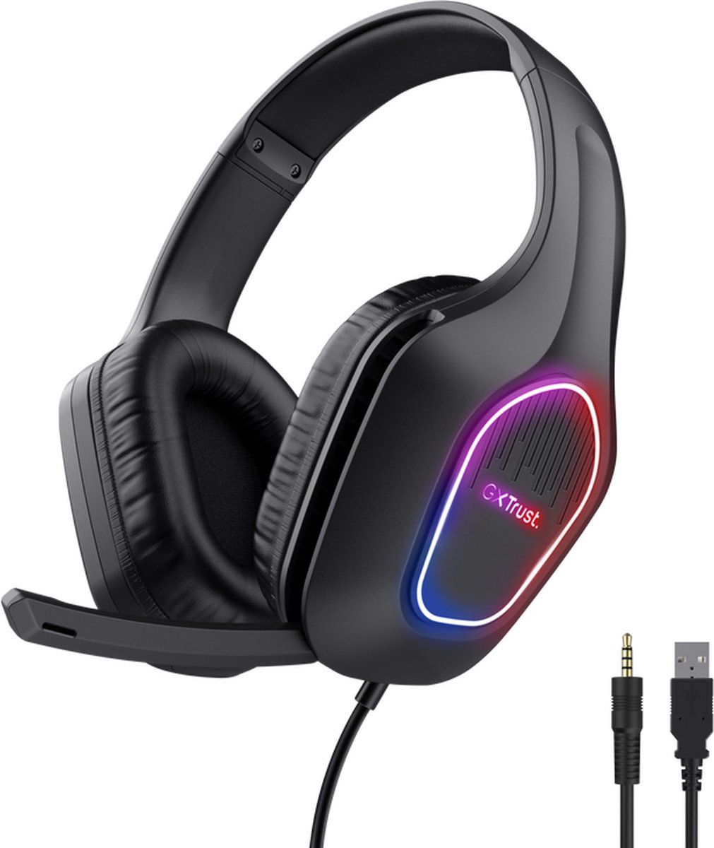 Trust GXT 416 ZIROX Headset Bedraad Hoofdband Gamen USB Type-A Zwart