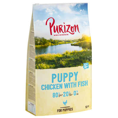 2x12kg Puppy Kip met Vis Graanvrij Purizon Hondenvoer - hondenbrokken
