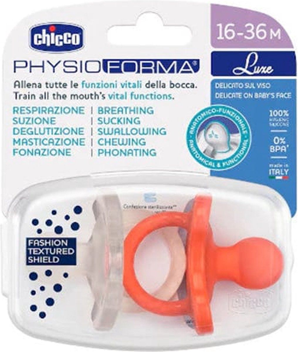 Chicco PhysioForma Soft Luxe Siliconen Fopspeen 16-36m, 2st