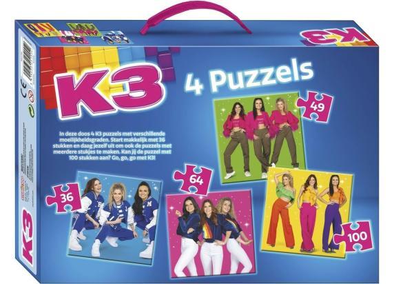 K3 - Puzzel - 4in1 puzzel - Sterretjes