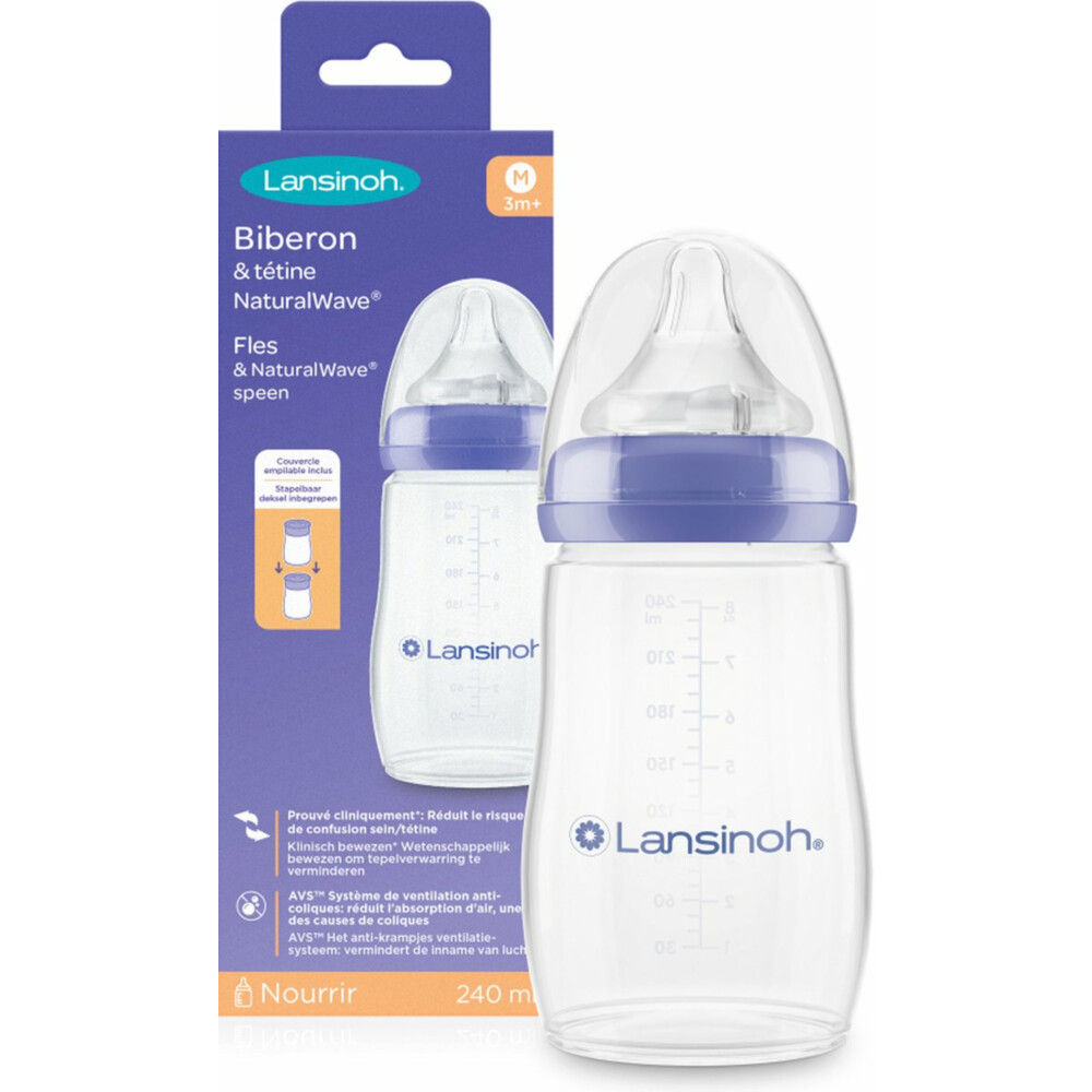 Lansinoh NaturalWave Babyfles - 240 ml - 1st