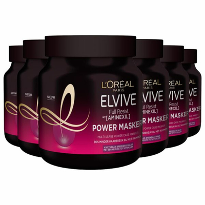 L'Oréal Paris Elvive Full Resist Power Masker - Haarmasker - Kwetsbaar, Breekbaar Haar - 6 x 680ml