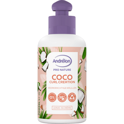 Andrélon Pro nature coco curl creation leave-in Haarkuur & Haarmasker 200 ml