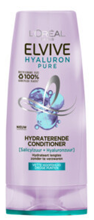 L'Oréal Paris Elvive Hyaluron Pure Hydraterende Conditioner - voor een vette hoofdhuid en droge punten - met hyaluronzuur en salicylzuur - 200 ml
