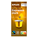 Plus Koffiecups espresso dark Fairtrade 20 st