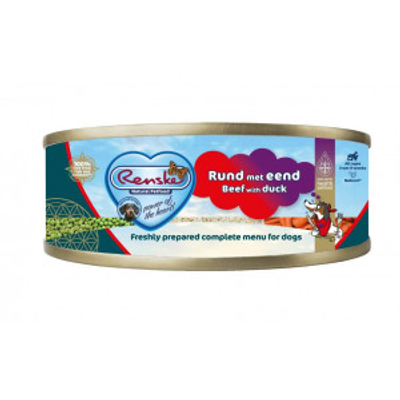 Renske vers bereid rund met eend natvoer hond (blik) 1 tray (24 x 95 g) - natvoer honden - hondenbrokken - natvoer honden