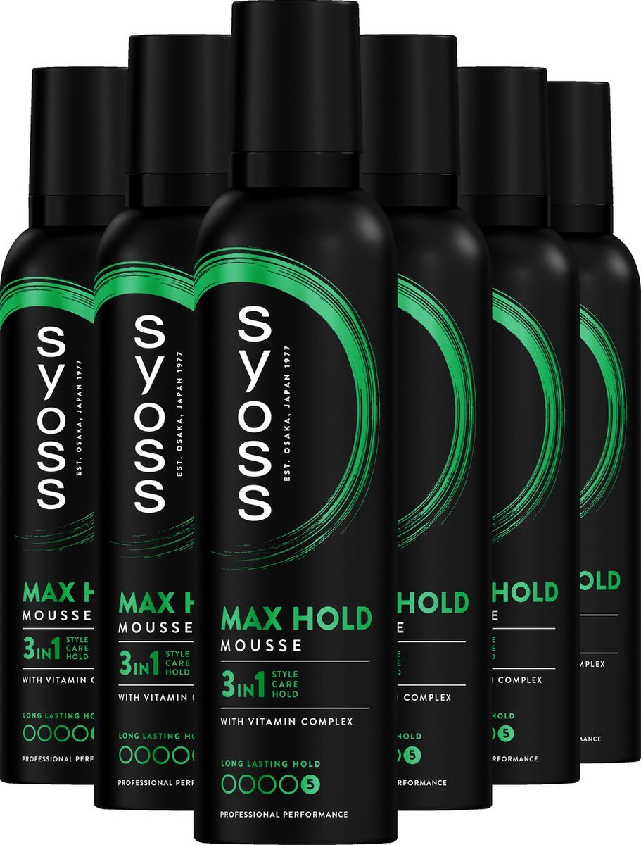 Syoss Max Hold Haarmousse 6x250 ml Voordeelverpakking