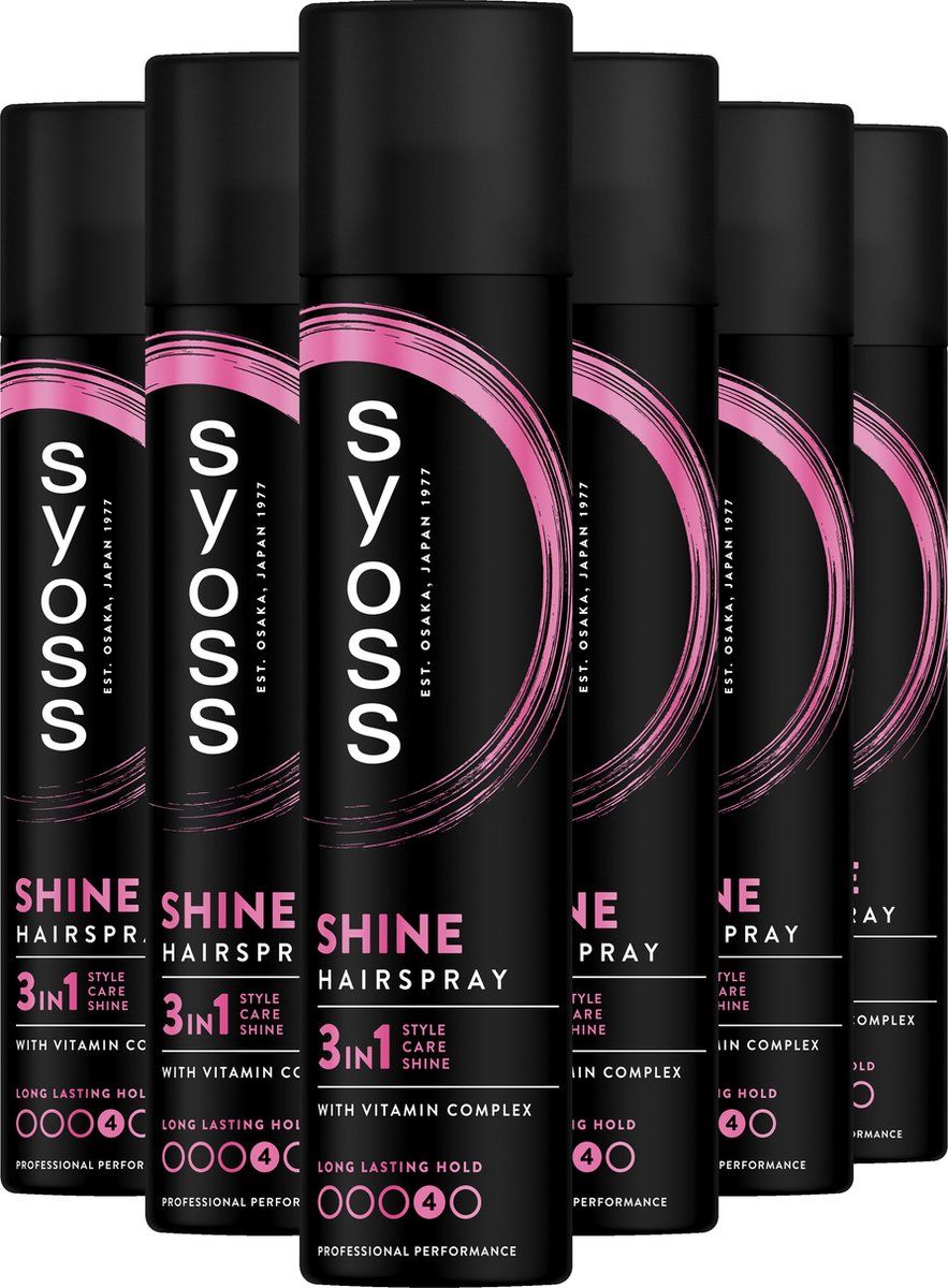 Syoss Shine Haarspray 6x300 ml Voordeelverpakking