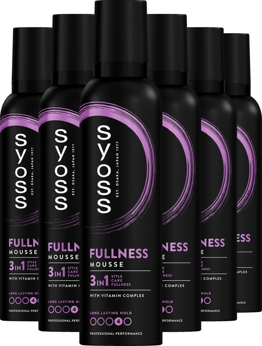 Syoss Fullness Haarmousse 6x250 ml Voordeelverpakking