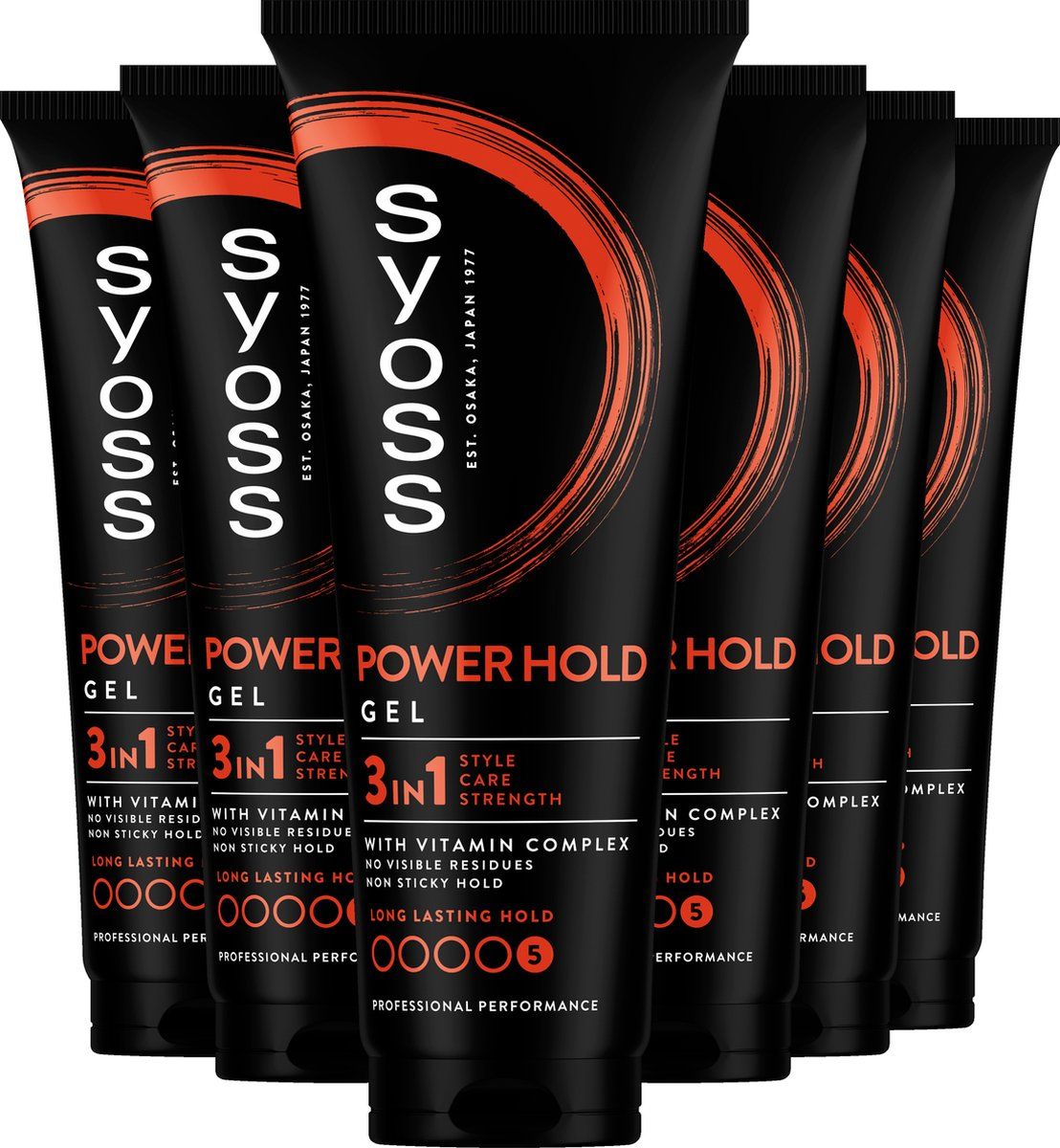 Syoss Power Hold Styling Haargel 6x250 ml Voordeelverpakking