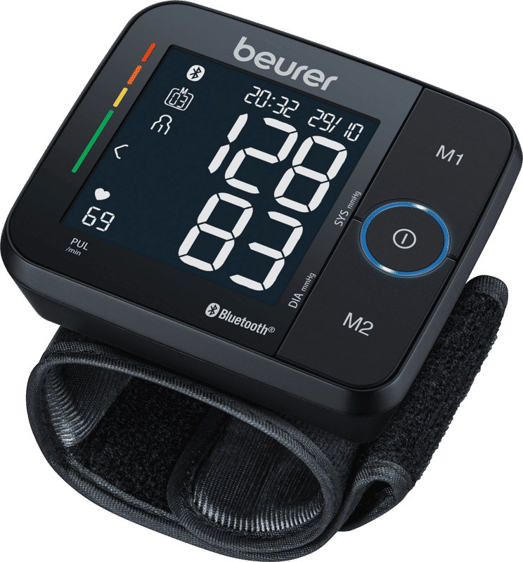 Beurer BC 54 Bloeddrukmeter pols - Bluetooth® - HealthManager Pro app - Snelle meting - Onregelmatige hartslag - Risico-indicator - 2 Gebruikersgeheugen - Manchet pols 13,5-21,5 cm - Incl. batterijen - 5 Jaar garantie