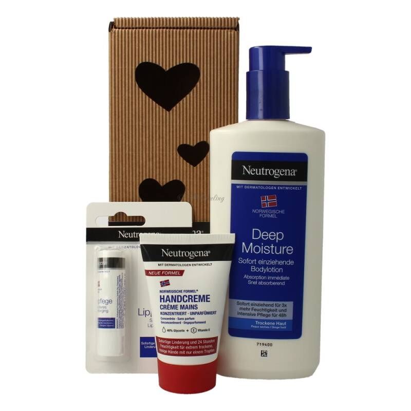 Neutrogena Neutrogena Giftset - Noorse Fromule - voor diepe hydratatie en bescherming - intensieve verzorging voor huid en lippen - 3-delig