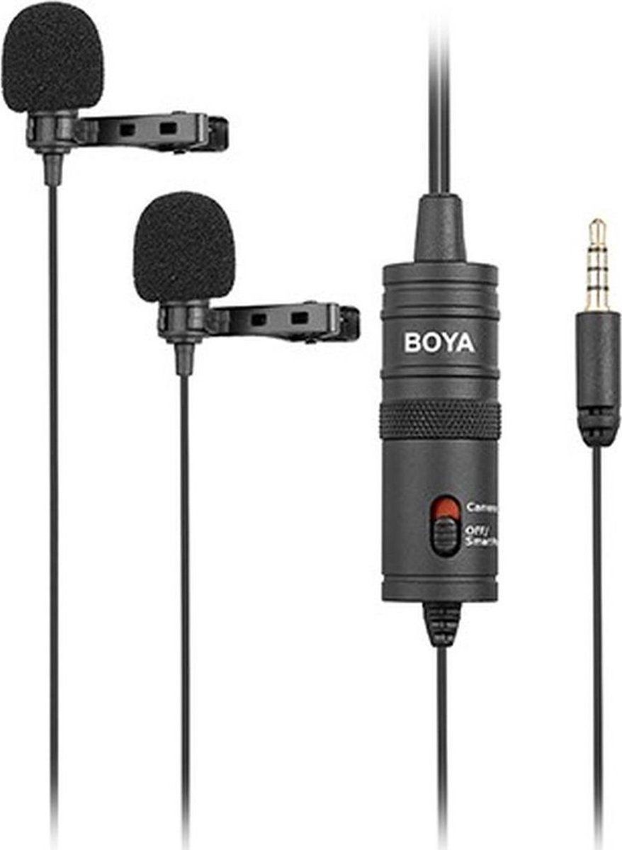 Boya Duo Lavalier Microfoon BY-M1DM voor Smartphone, DSLR, Camcorders en PC