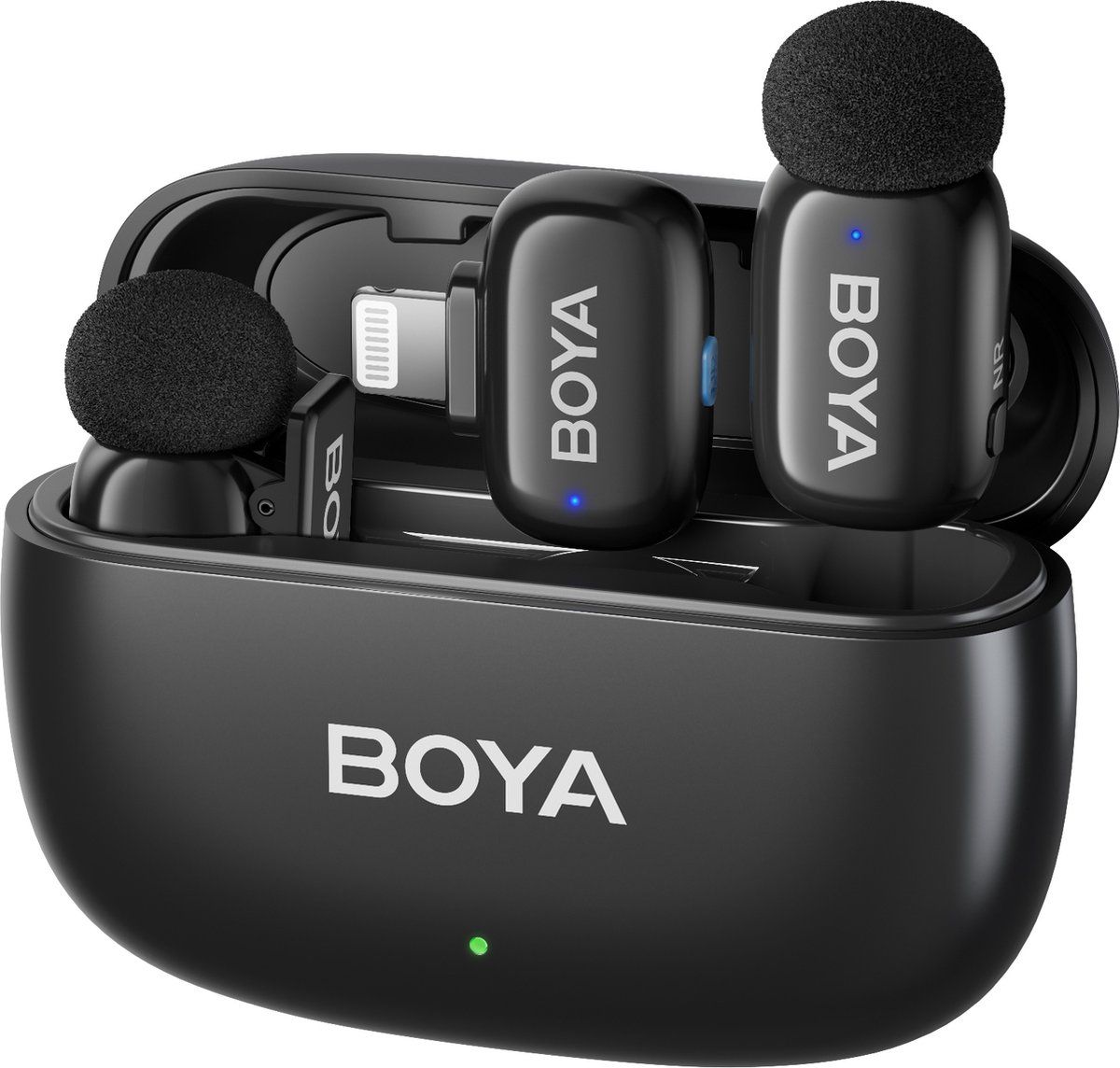 Boya MINI 15 | 2.4 GHz Ultra-Mini Wireless Microphone (Black, Lightning) | 2TX + 1RX