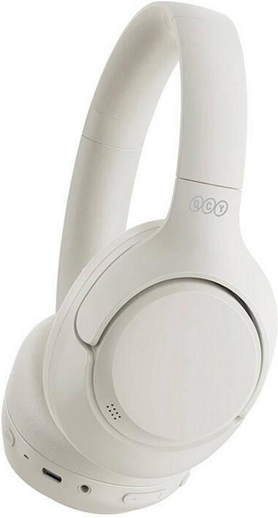 QCY H3 (Wit) - Draadloze Noise Cancelling koptelefoon - 60u Speeltijd, Lichtgewicht, met Microfoon, Diepe Bas voor Thuis, kantoor, Gaming, Smartphone, PC, enz.