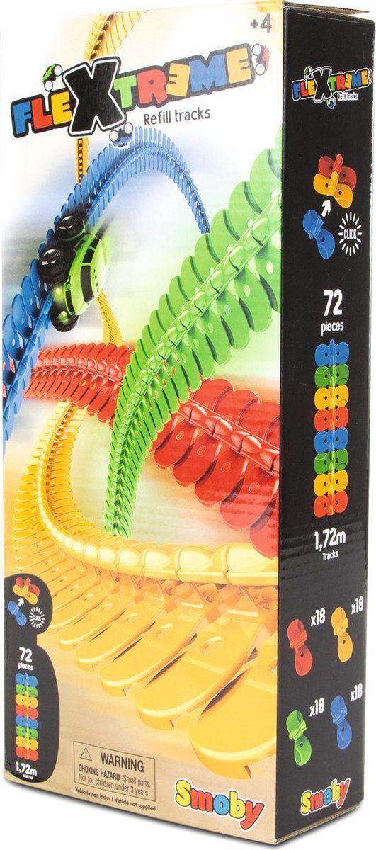 Smoby - FleXtreme - Uitbreiding - Flexibel circuit - 1.72 meter - 72 stuks - vanaf 4 jaar - Racebaanonderdeel