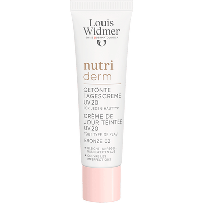 Louis Widmer Nutriderm Getinte Dagcrème UV SPF 20 Bronze 02 Zonder Parfum 30 ML