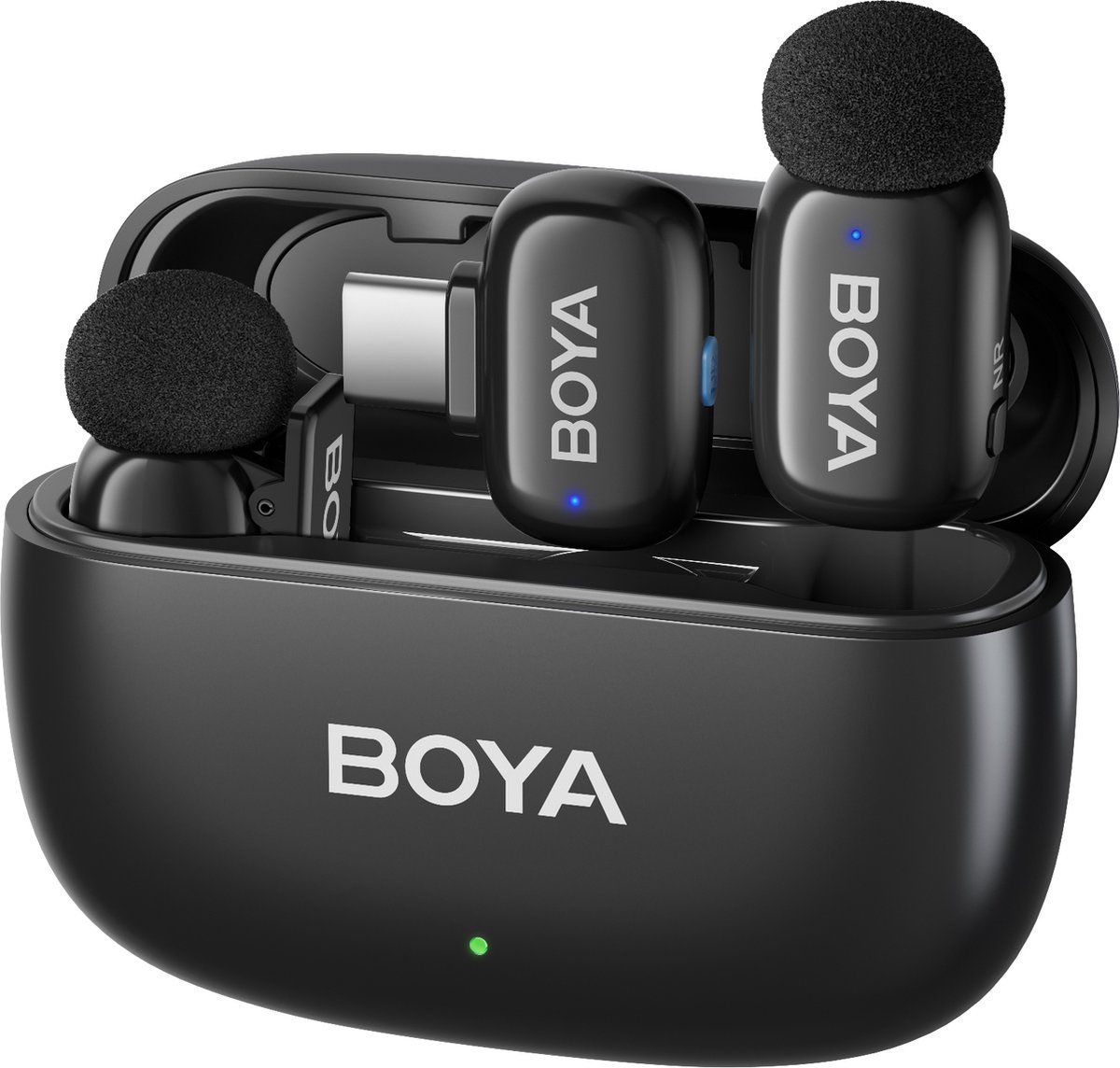 Boya MINI 14 | 2.4 GHz Ultra-Mini Wireless Microphone (Black, USB-C) | 2TX +1RX