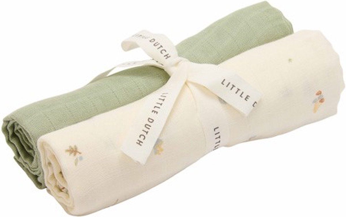 Little Dutch hydrofiele swaddle 70x70 cm - set van 2 Forest Treasures & Sage