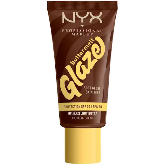 NYX Professional Make Up Buttermelt Glaze Hazelnut Butta Foundation - Tot 12 uur draagtijd - SPF 30 bescherming - 9 - 30ml