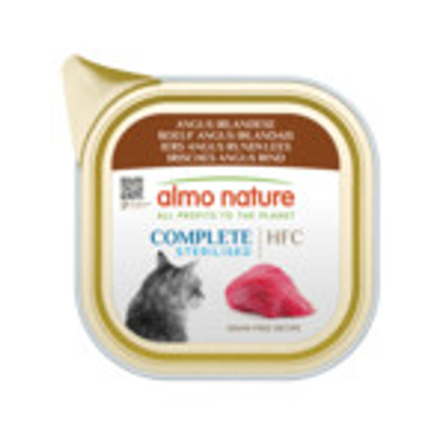 17x Almo Nature HFC Alu Kattenvoer Nat Blikje Angus Rund 85 gr - natvoer katten
