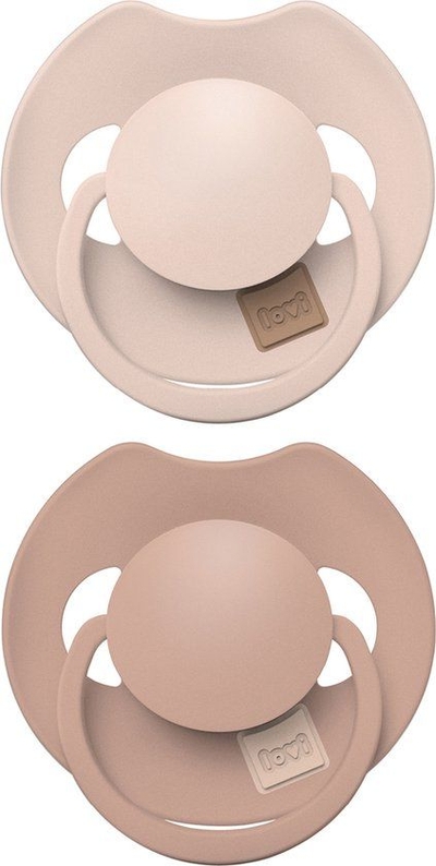 Difrax LOVI Dynamische Fopspeen 18+ Maanden - Beige & Bruin - 2 Stuks