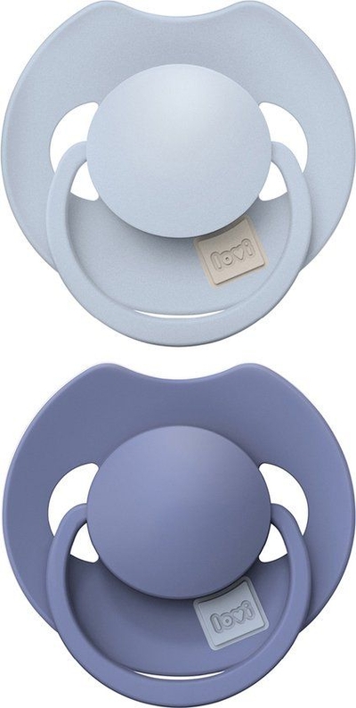Difrax LOVI Dynamische Fopspeen 18+ Maanden - Lichtblauw & Navy - 2 Stuks