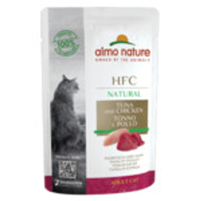 24x Almo Nature HFC Natural Kattenvoer Nat Maaltijdzakje Tonijn & Kip 55 gr - natvoer katten