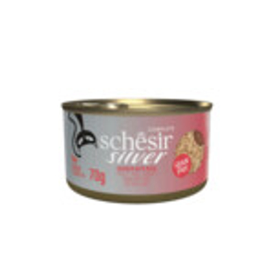 12x Schesir Silver Cat Bouillon Kip & Eend 70 gr - natvoer katten