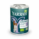 12x Yarrah Bio Kattenvoer Chunks Kip & Kalkoen 405 gr - natvoer katten