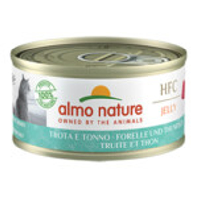 24x Almo Nature HFC Jelly Kattenvoer Nat Forel & Tonijn 70 gr - natvoer katten