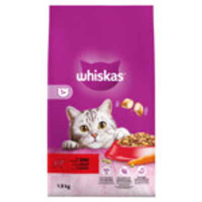 6x Whiskas 1+ Adult Katten Droogvoer Rund 1,9 kg - kattenbrokken