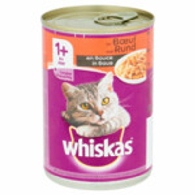 12x Whiskas Blik Adult Brokjes in Saus Rund 400 gr - natvoer katten