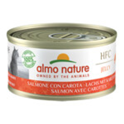 24x Almo Nature HFC Jelly Kattenvoer Nat Zalm & Wortel 70 gr - natvoer katten