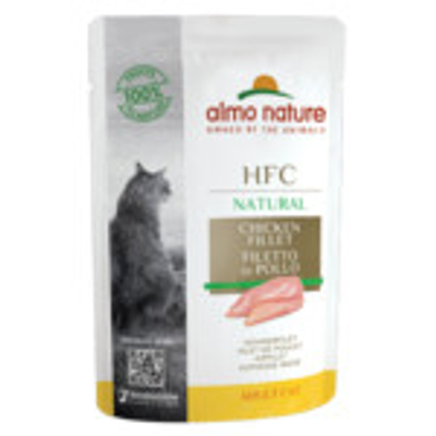 24x Almo Nature HFC Natural Kattenvoer Nat Maaltijdzakje Kipfilet 55 gr - natvoer katten