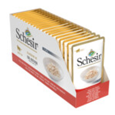 20x Schesir Kattenvoer Kip - Zeebaars in Gelei 85 gr - natvoer katten