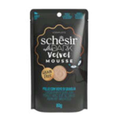 12x Schesir After Dark Velvet Mousse Kip & Kwartelei 80 gr - natvoer katten